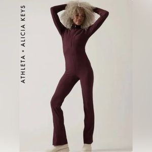 Athleta Maroon Keys Goddess Bodysuit, Small